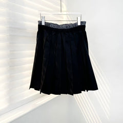 25ss mesh pleated maxi skirt