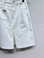 25SS slit denim skirt