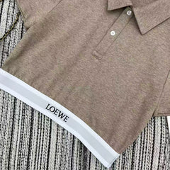 25 Early Spring Splicing Letter Ribbon Lapel Short Sleeve Suit