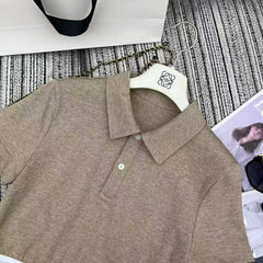 25 Early Spring Splicing Letter Ribbon Lapel Short Sleeve Suit