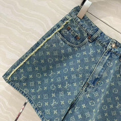 25 Early Spring Jacquard Denim Shorts