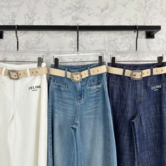 25 Early Spring Fashion Linen Denim Wide Leg Pants