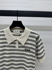 New spring and summer knitted round neck short sleeves