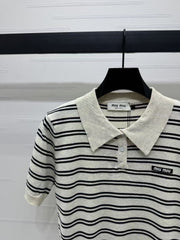 New spring and summer knitted round neck short sleeves
