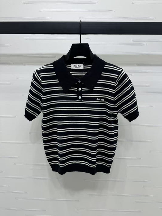 New spring and summer knitted round neck short sleeves