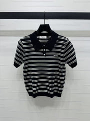 New spring and summer knitted round neck short sleeves