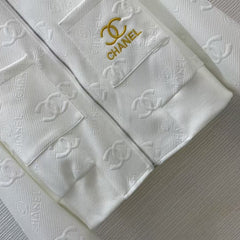25 Fashion casual suit with double  logo embossing
