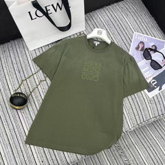 Logo embroidered short-sleeved crew neck T-shirt