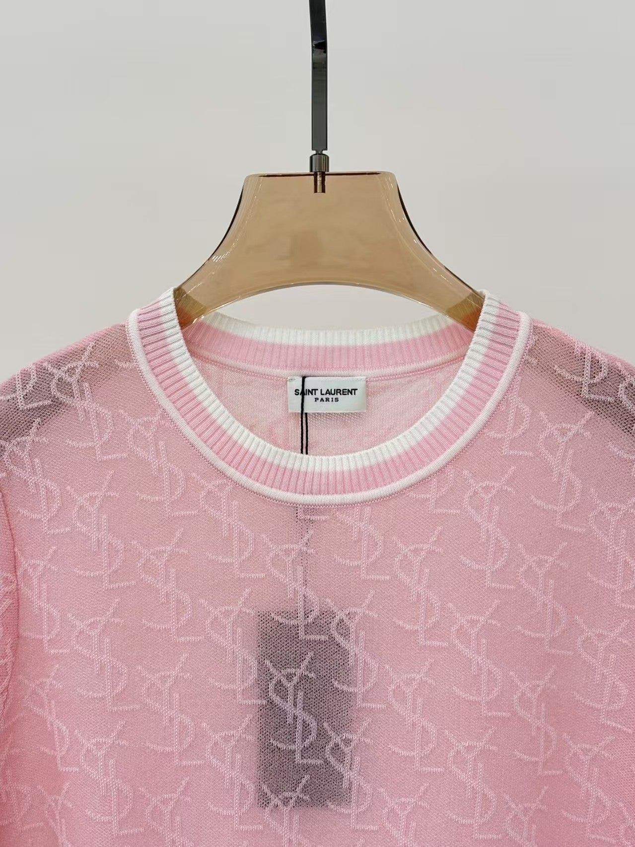 T-shirt tricoté à imprimé jacquard avec logo 25 lettres