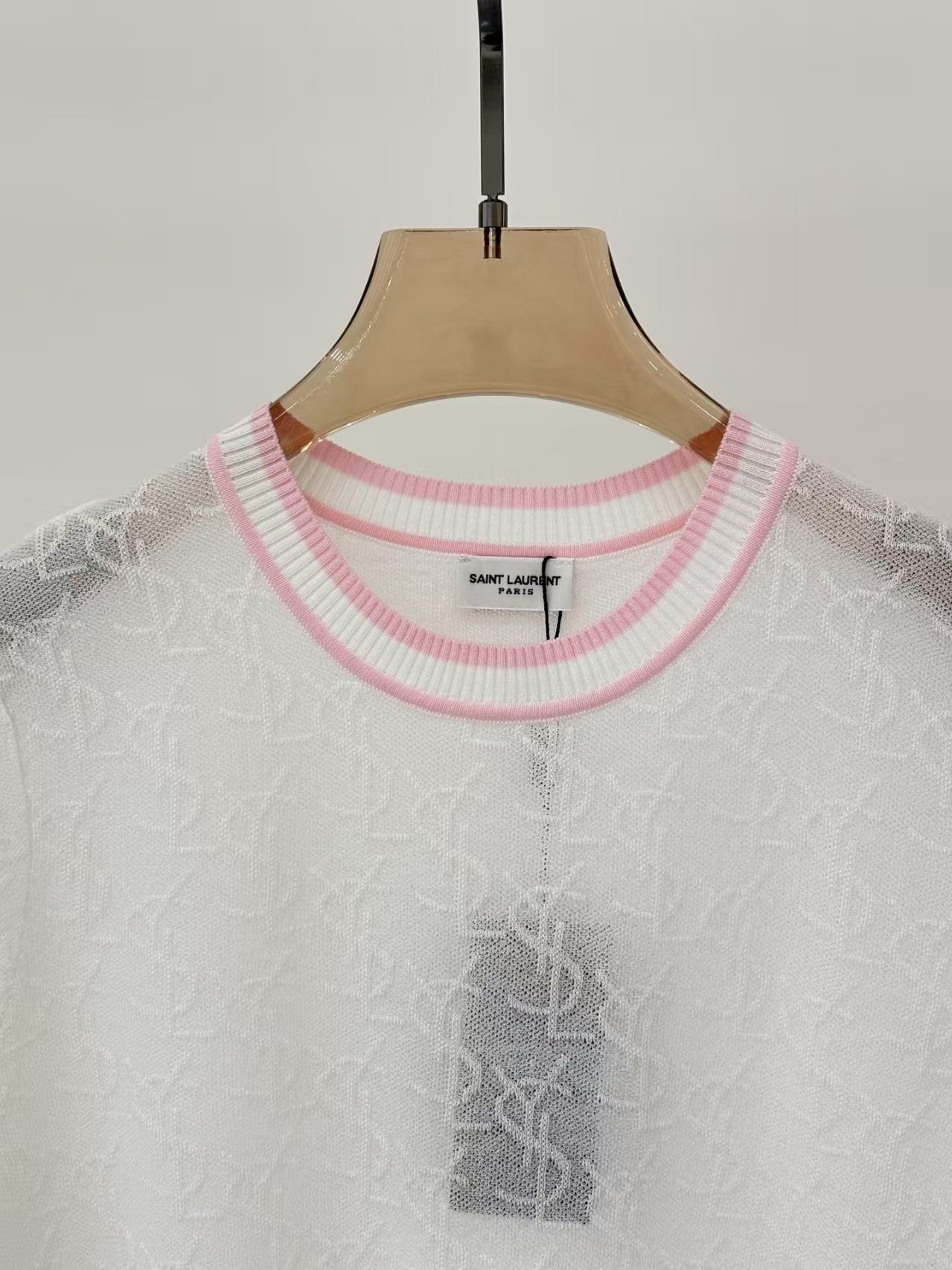 T-shirt tricoté à imprimé jacquard avec logo 25 lettres