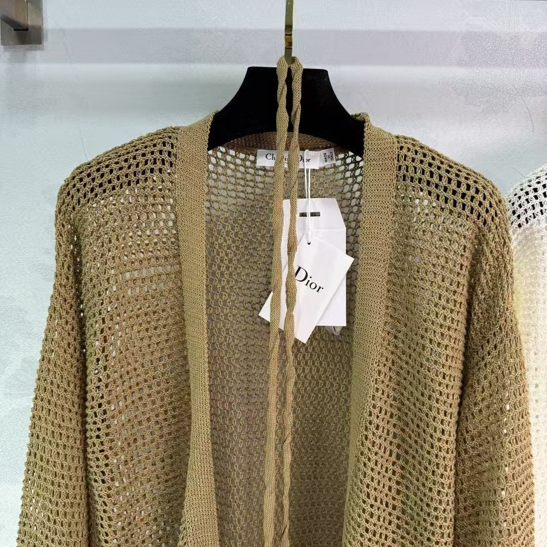 Cardigan long en maille creuse 25SS