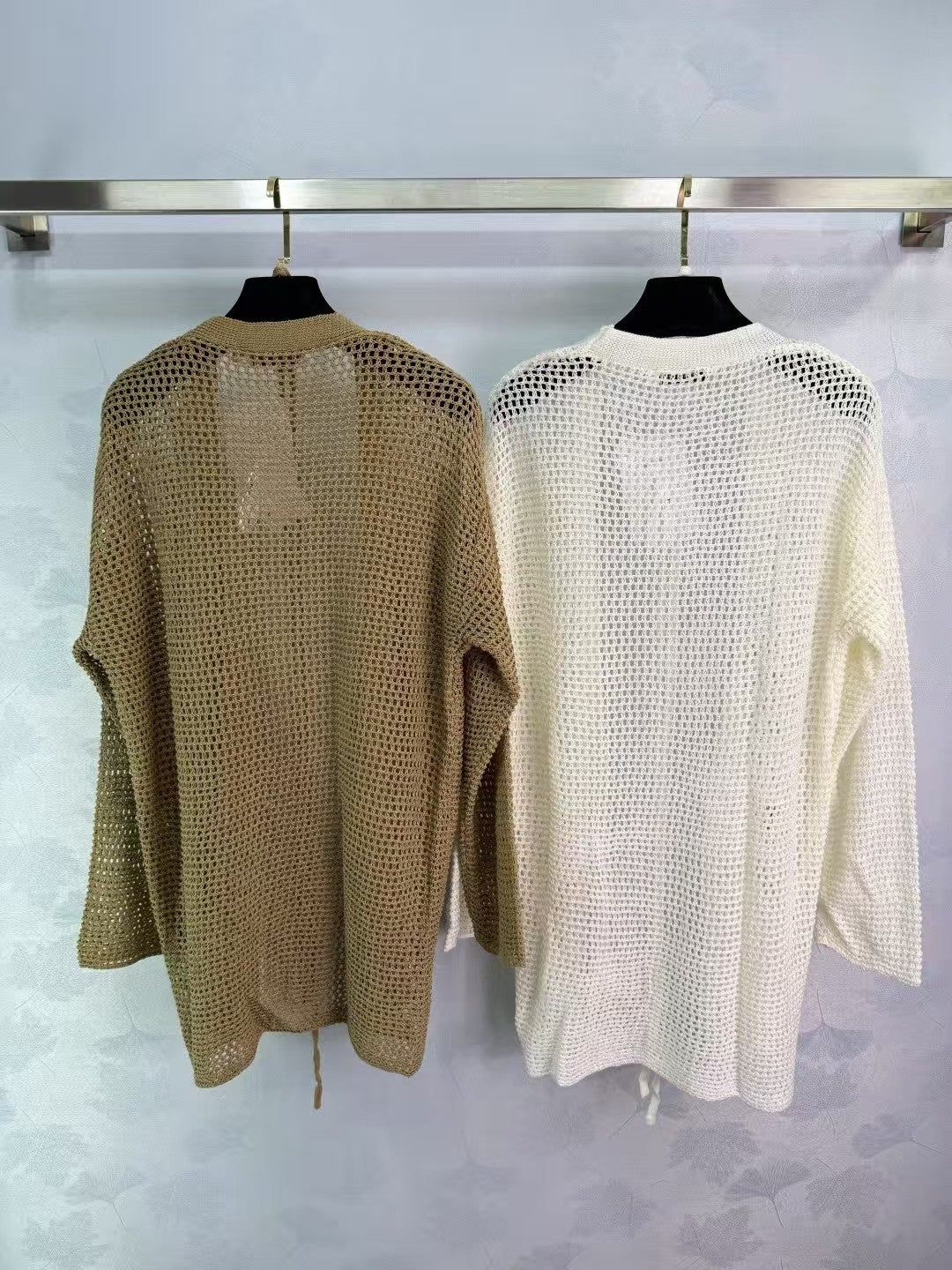 Cardigan long en maille creuse 25SS