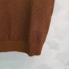 Hollow knit crew neck short sleeves