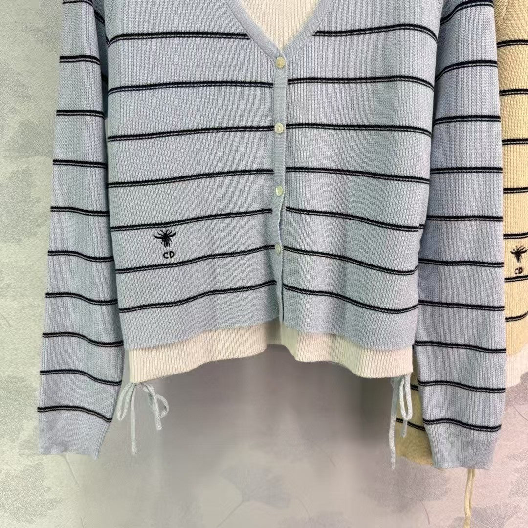 Fake two-piece long-sleeved cardigan