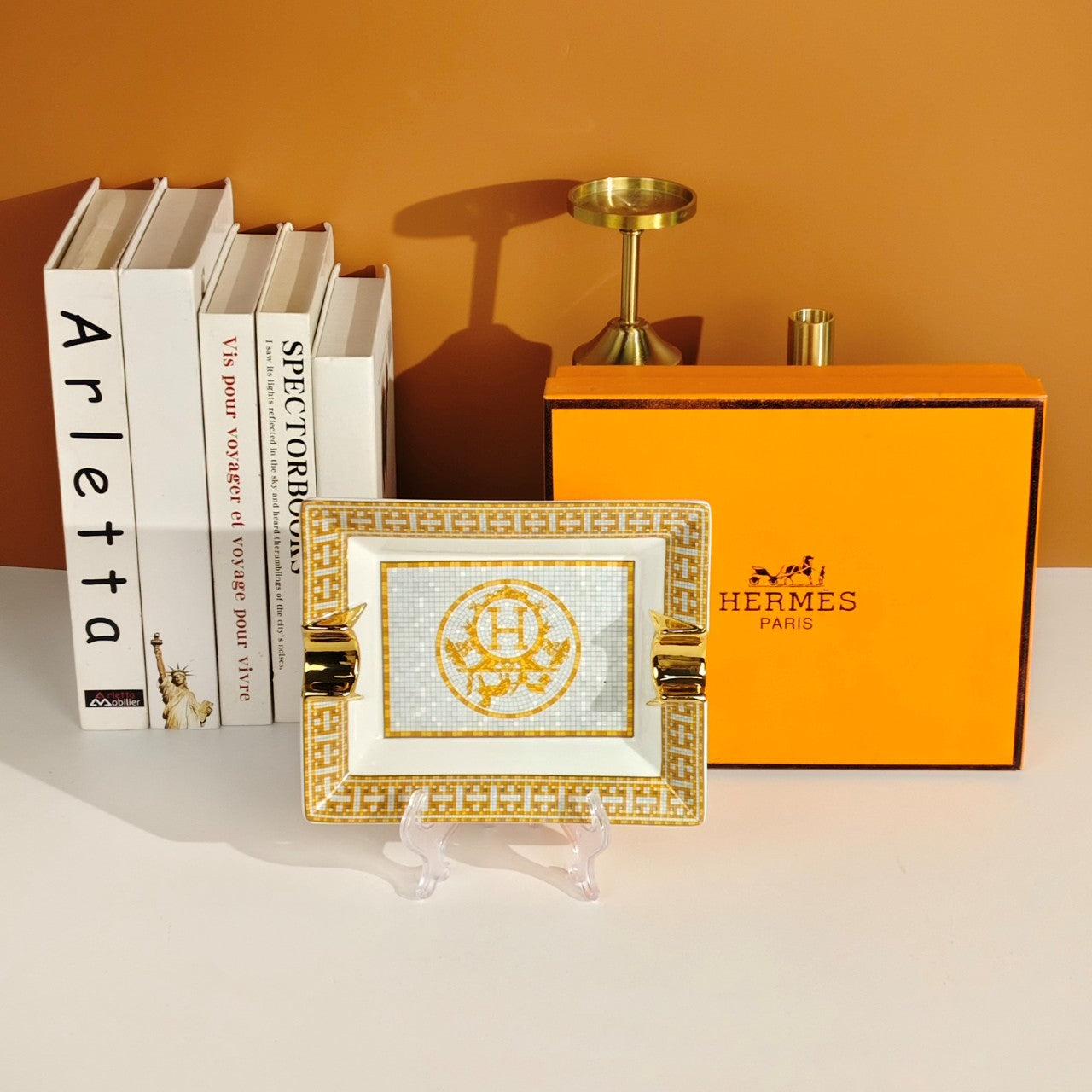 Cendrier classique de luxe en porcelaine antique