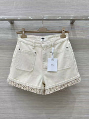 Presbyopic washed straight denim shorts