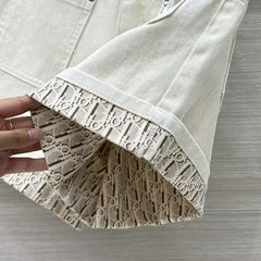 Presbyopic washed straight denim shorts