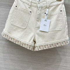 Presbyopic washed straight denim shorts