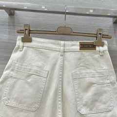 Presbyopic washed straight denim shorts
