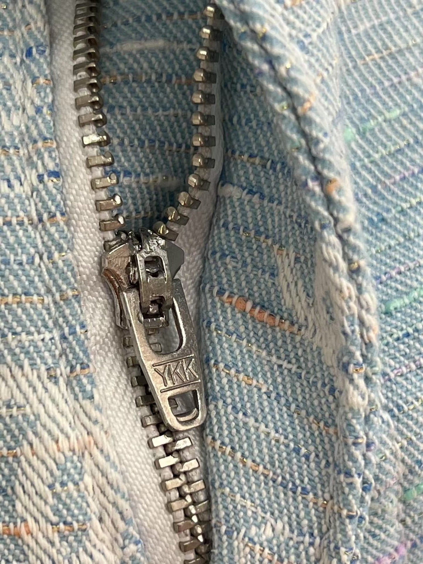 Light jacquard all over print denim shorts