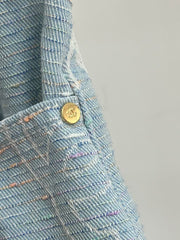 Light jacquard all over print denim shorts