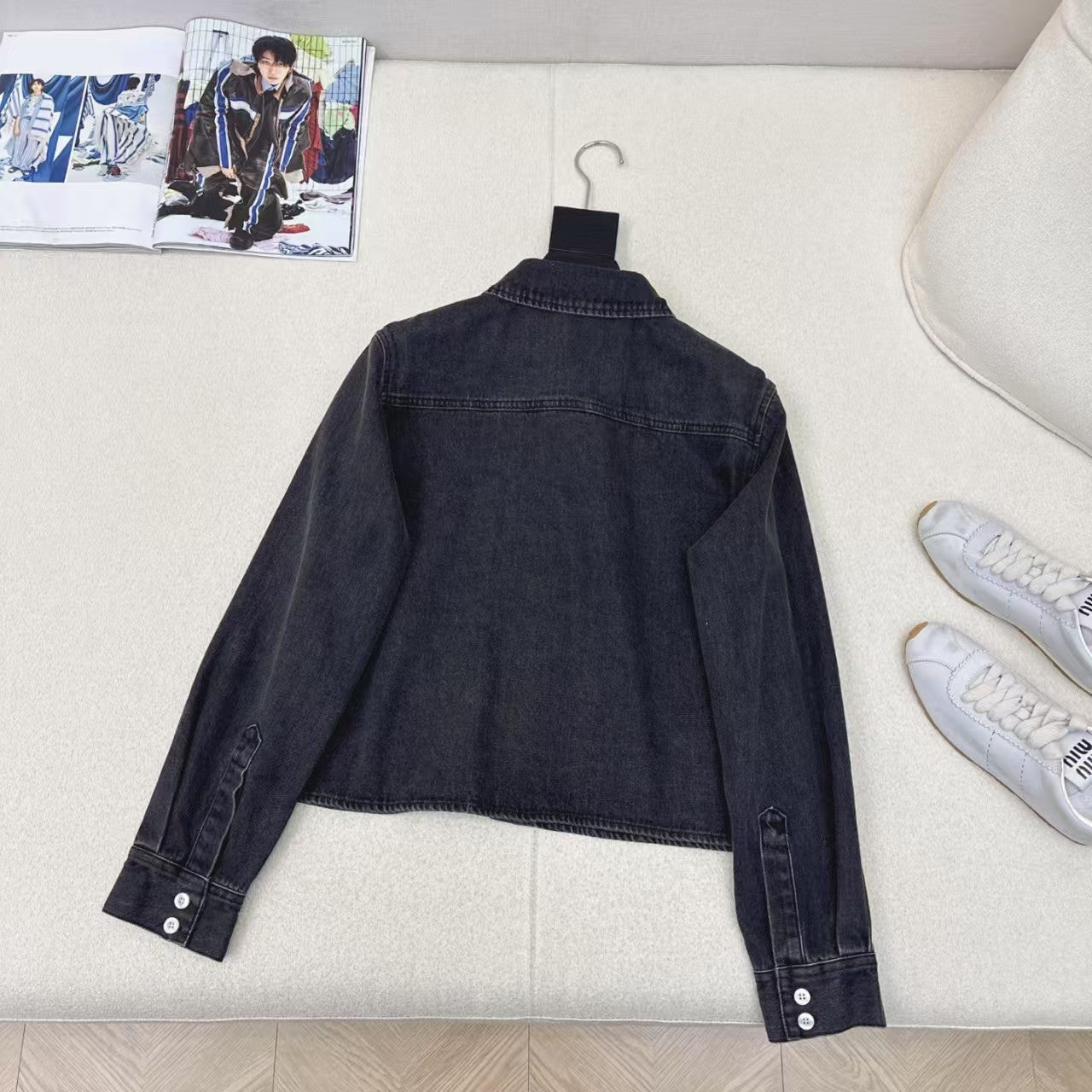 New denim short shirt