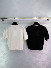 Nouveau pull tricoté à col rond et manches courtes pour le printemps et l'été