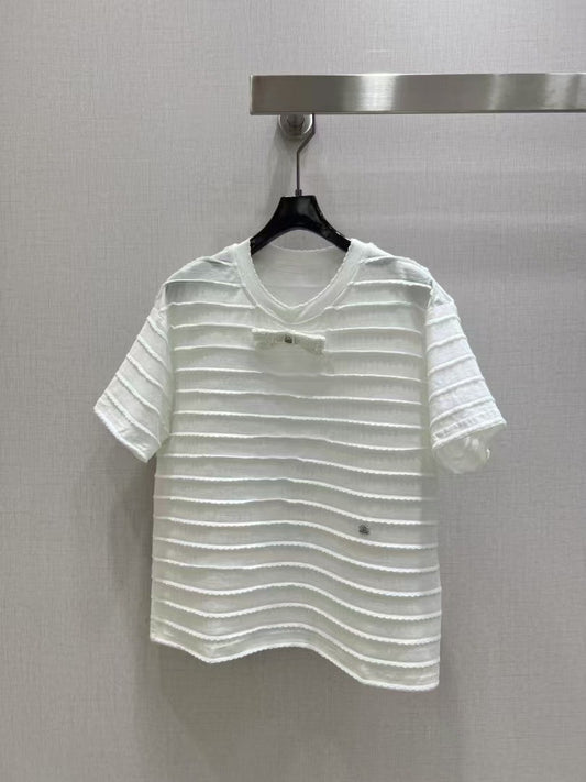 T-shirt à manches courtes avec nœud perlé