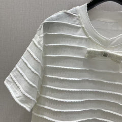 Beaded Bow Short Sleeve T-Shirt