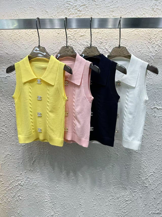 New Double  Decorated Curved Beaded Vest