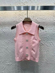 New Double  Decorated Curved Beaded Vest