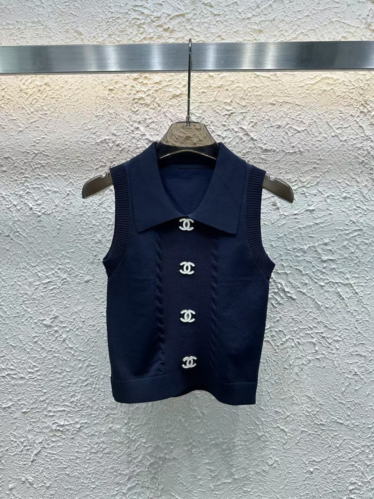 New Double  Decorated Curved Beaded Vest