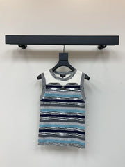 Striped knitted vest