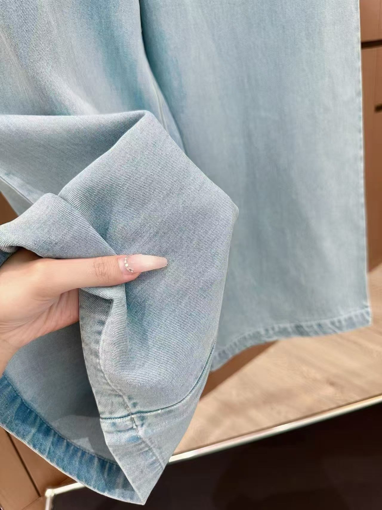 Jean Tencel à cordon de serrage de couleur contrastée