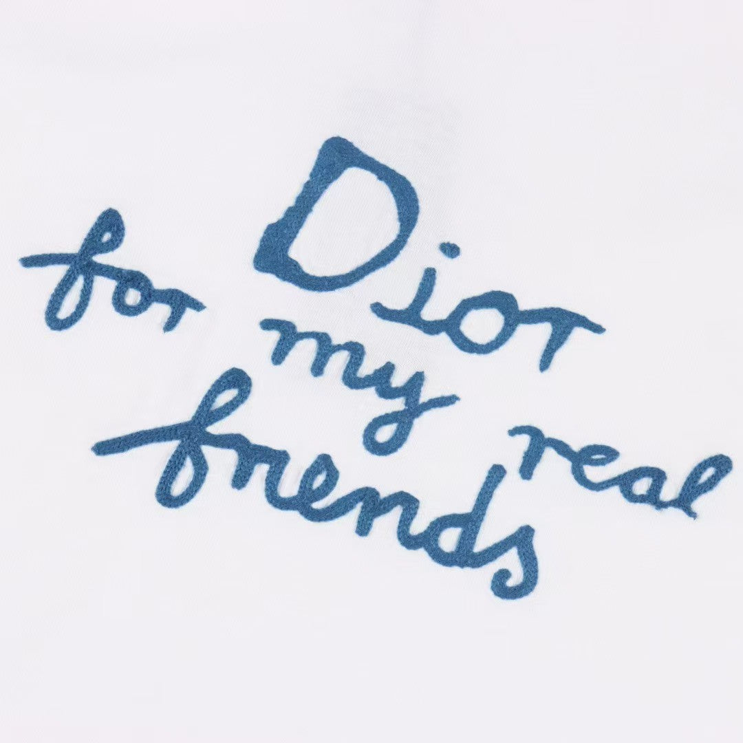 Serviette brodée lettre manches courtes