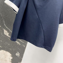 Triangle logo twist short sleeves with slit skirt