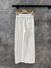 Drawstring double waist casual pants