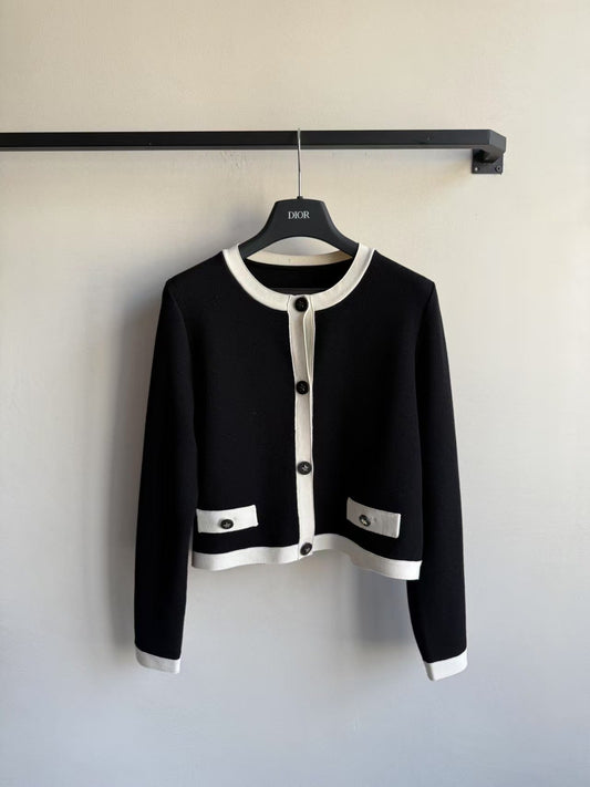 New black and white contrast short jacket