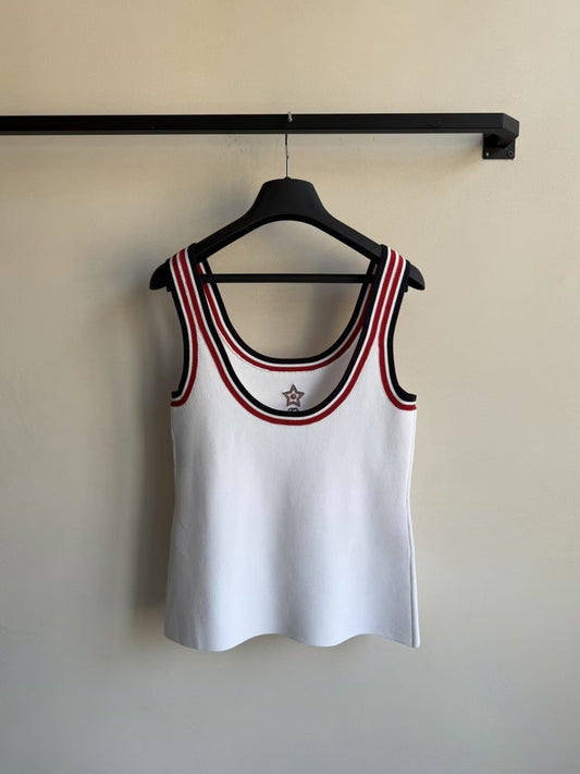 Embroidered five-pointed star letter vest