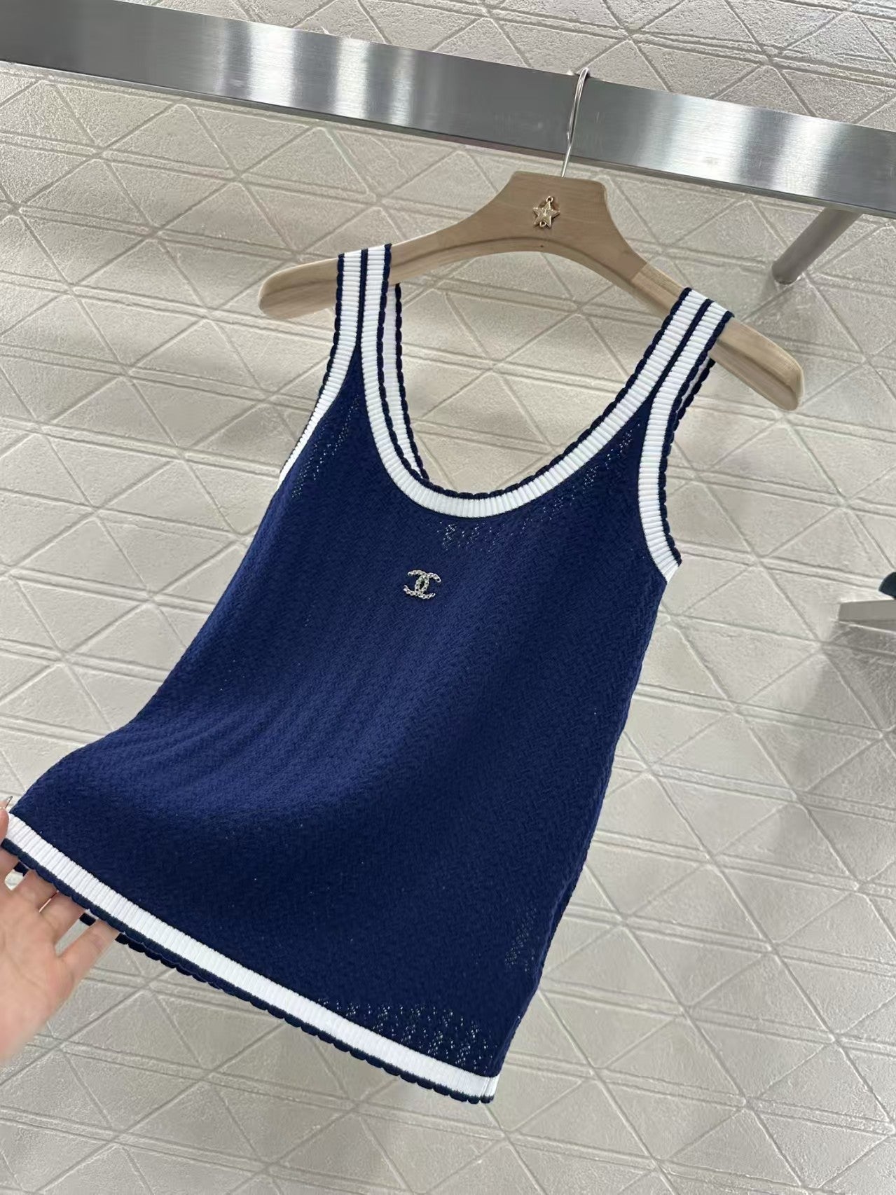 Bretelles tricotées contrastées