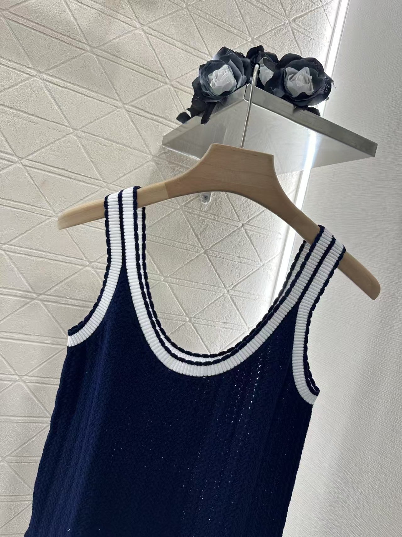 Bretelles tricotées contrastées