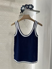 Contrast knitted suspenders