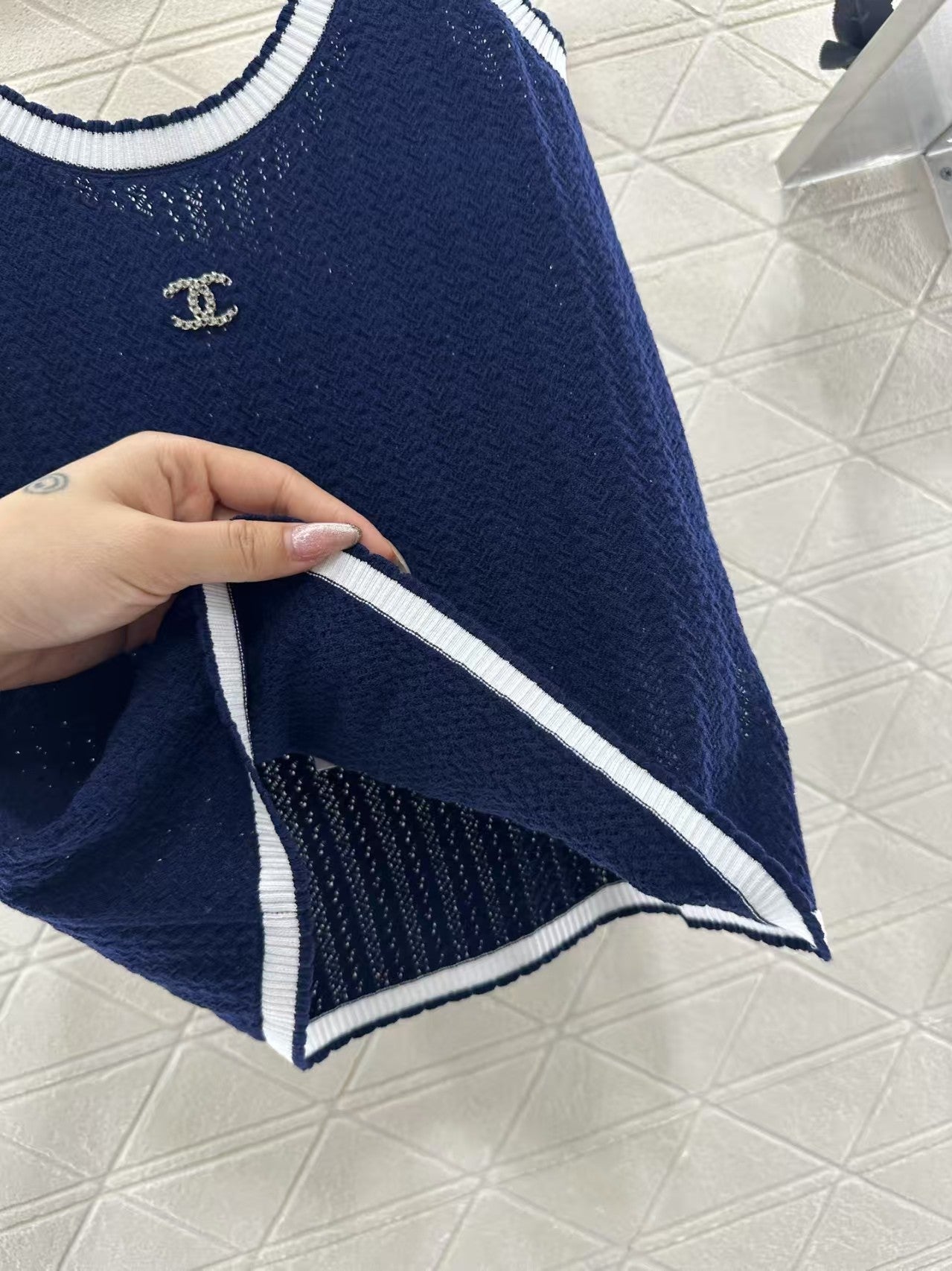 Bretelles tricotées contrastées