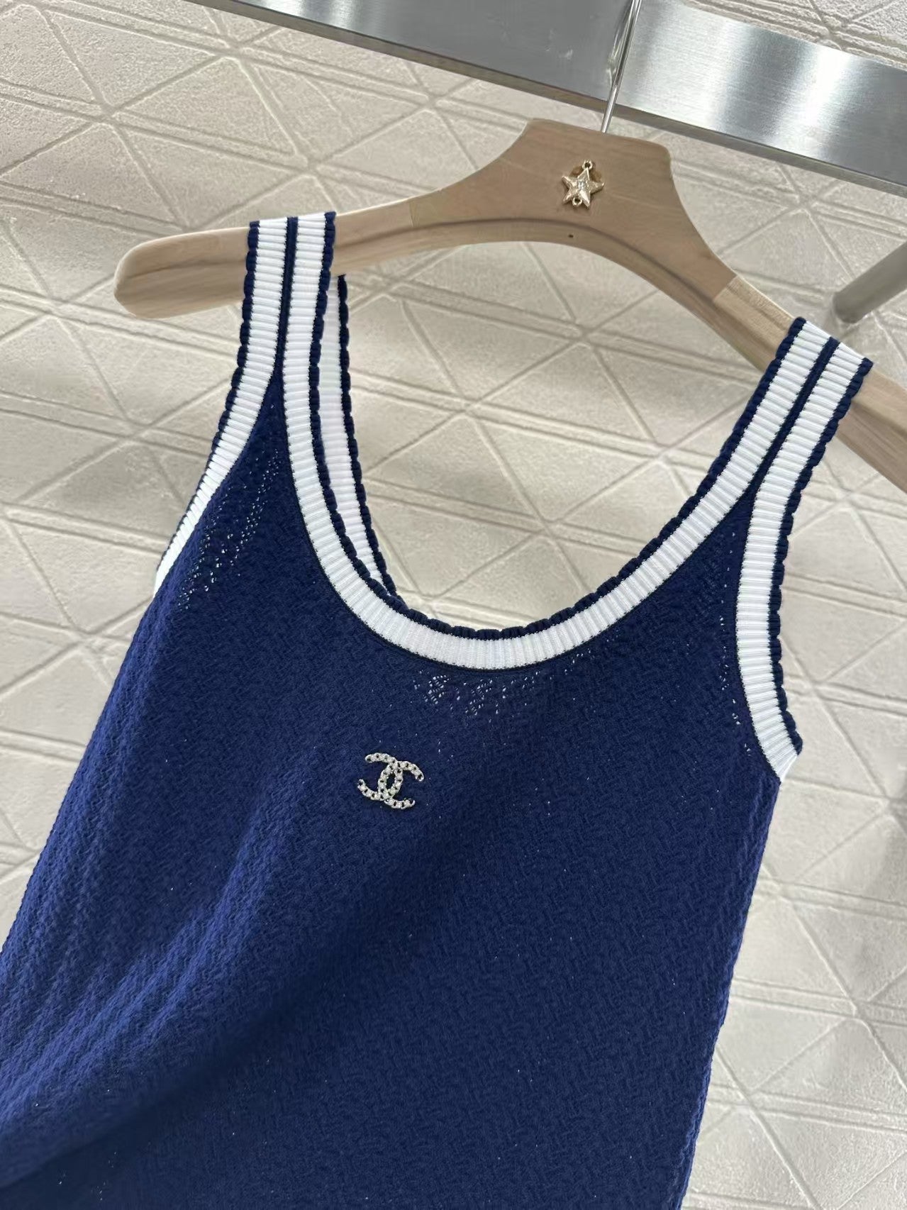 Bretelles tricotées contrastées