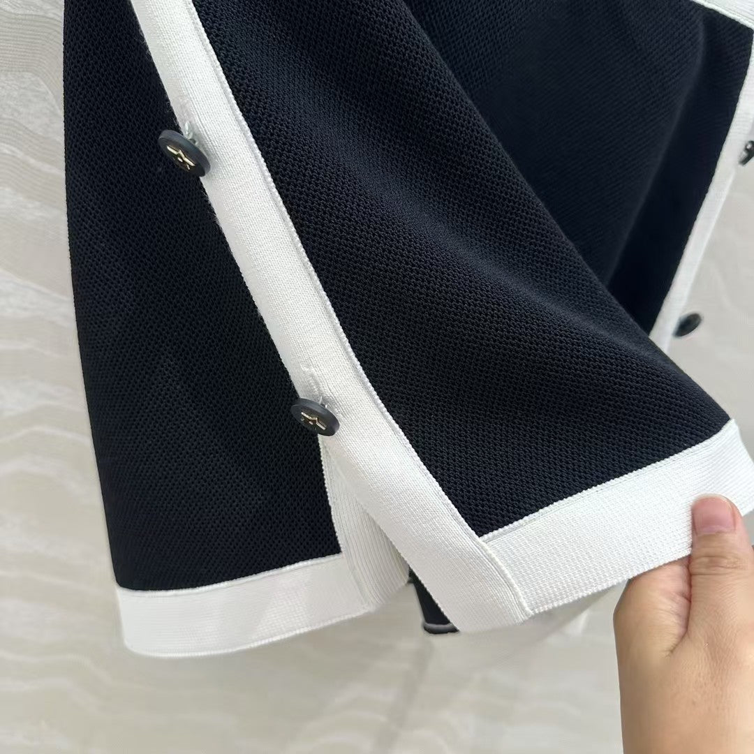 Mini-jupe en tricot de couleur contrastée Temperament