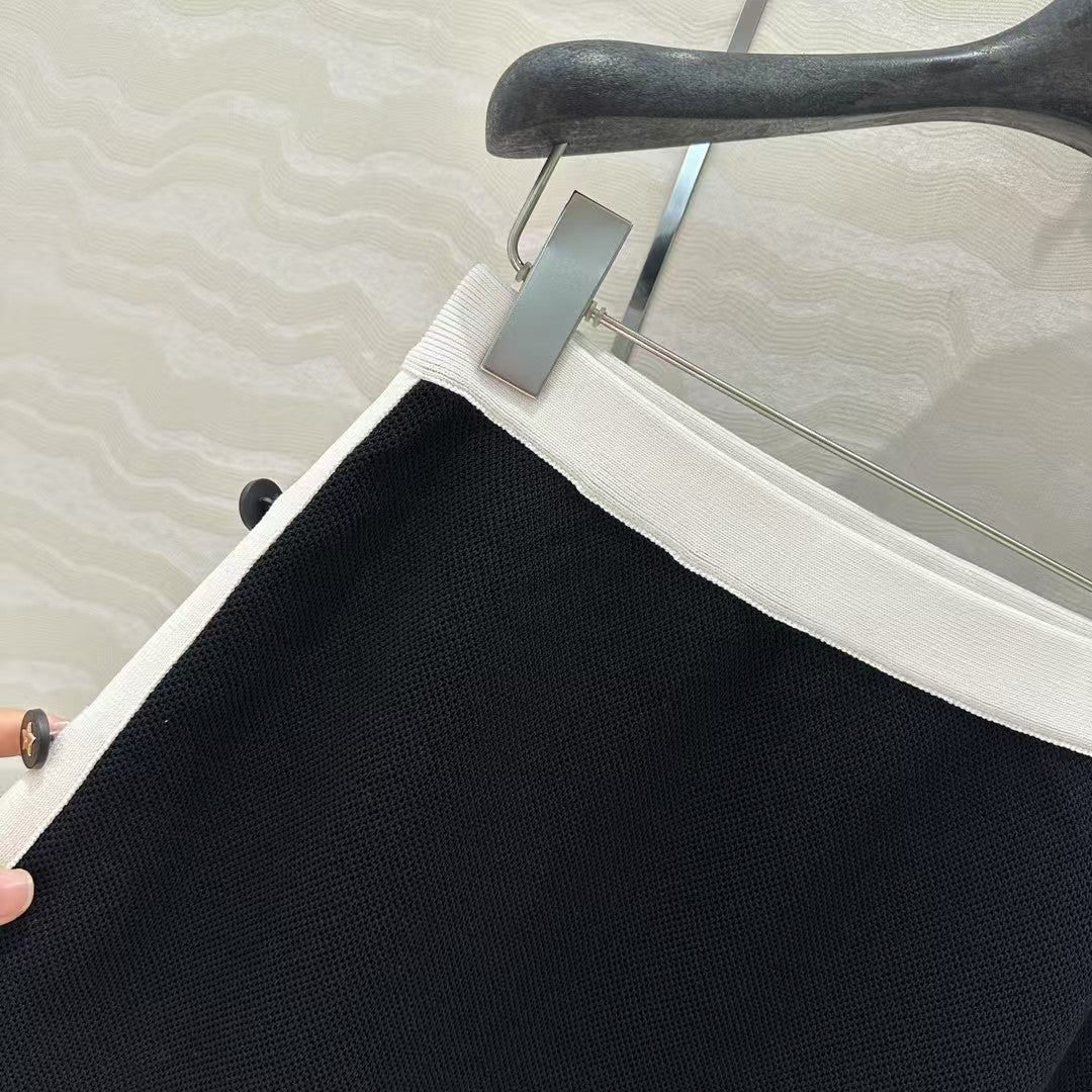 Mini-jupe en tricot de couleur contrastée Temperament