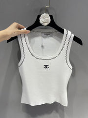 Letter Embroidery Knitted Vest