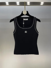 Letter Embroidery Knitted Vest