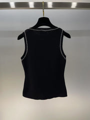 Letter Embroidery Knitted Vest