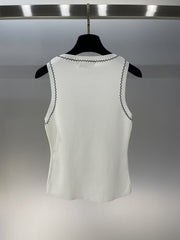 Letter Embroidery Knitted Vest